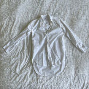 Frank & Eileen "Mary" White Long Sleeve Tunic-Blouse - Italian Cotton - XS